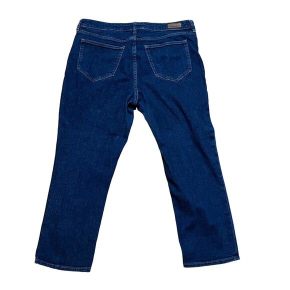 Lands' End Mid Rise Crop Capri Jean Women's 14 W34 L24 Stretchy Dark Rinse - Picture 2 of 4